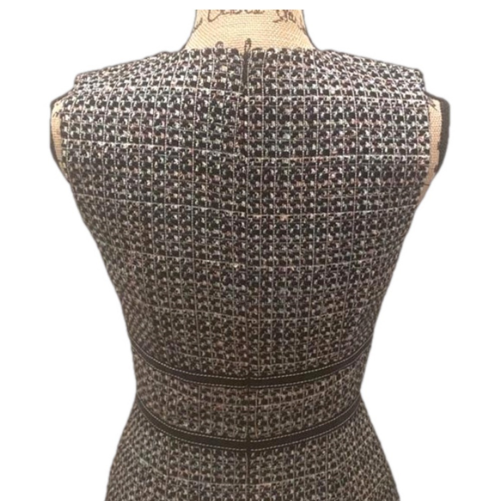 David Meister Black and tan Textured Midi Dress size 4 EA018 - Picture 5 of 10